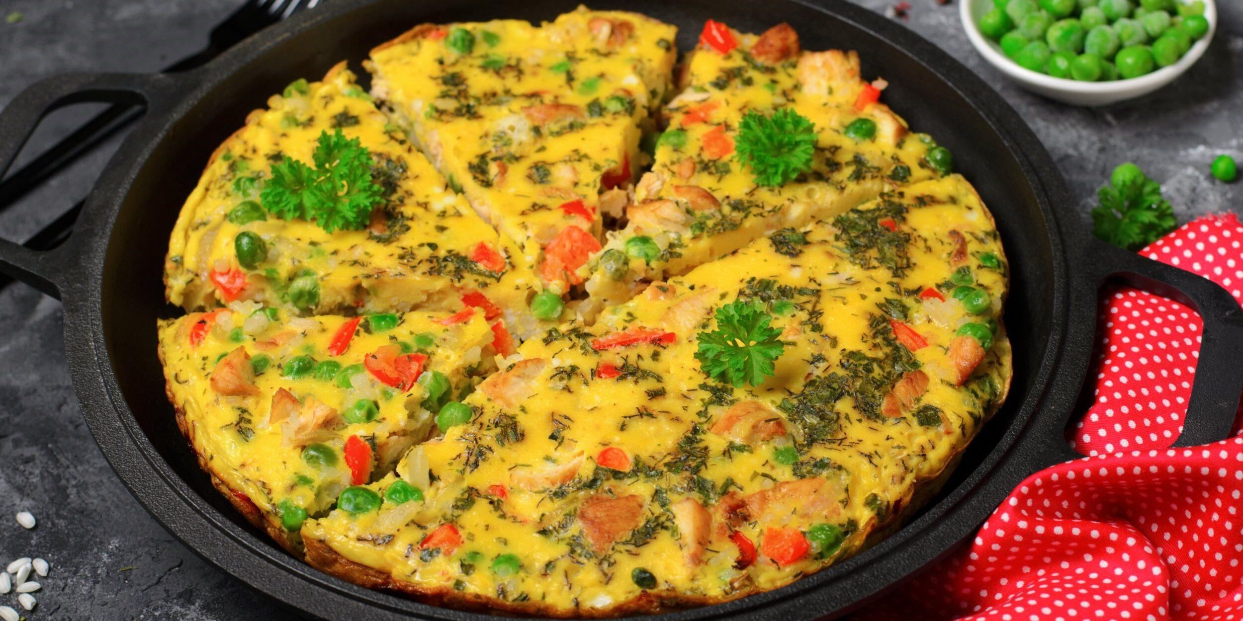 ฟริตตาต้ากับผักและไก่