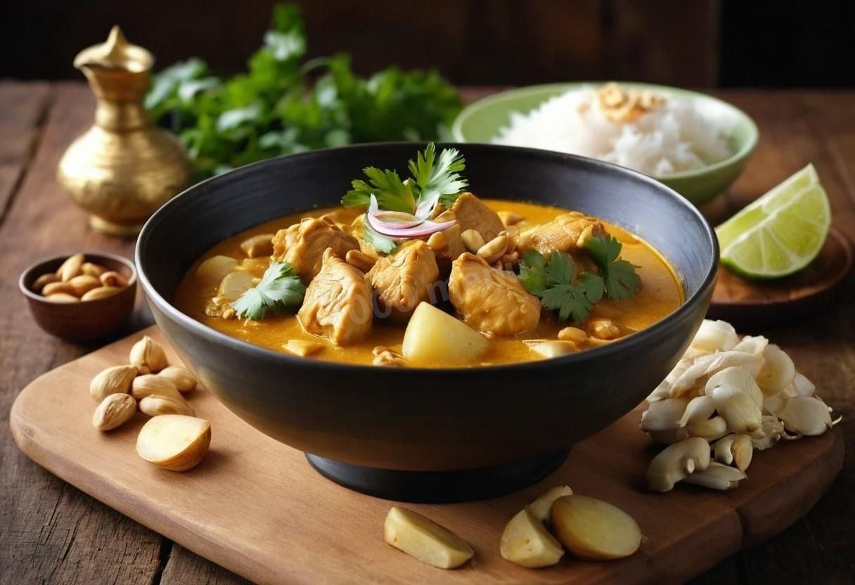 แกงมัสมั่นกับมันฝรั่งและเนื้อ